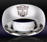 Comfort Fit 8MM Mens Tungsten Transformers Autobot Ring - Free Ship