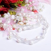 Jewelry Set freshwater Pearl Necklace bracelet Earring gift