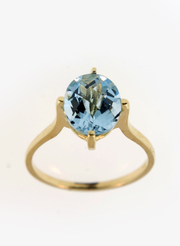 10 K Gold Blue Topaz Ring Size 6,  7,  8,  9 Available