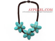 Elegant Style Turquoise Flower Necklace 