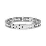 8mm Stainless Steel Pyramidal Accent Link Bracelet