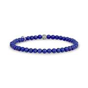 Thin 4mm Natural Lapis Lazuli Bead Bracelet