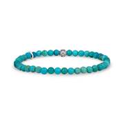 Thin 4mm Natural Turquoise Bead Bracelet