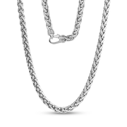 6mm Designer Wheat Chain Necklace in Stainless Steel